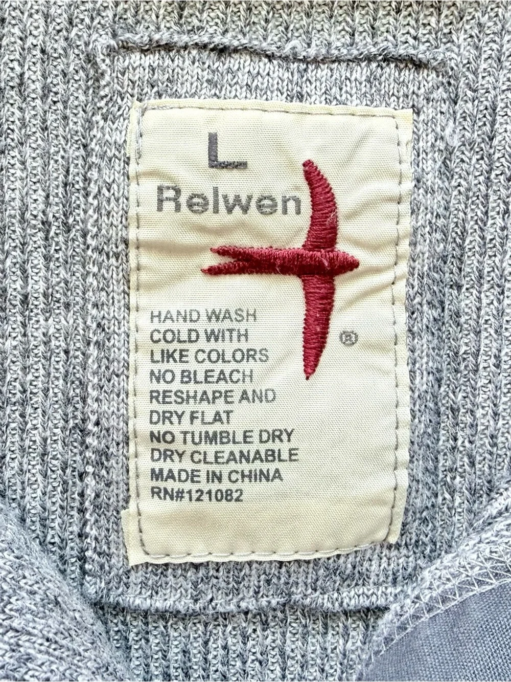 Relwen Gray Ribbed Mockneck Sweater Size L